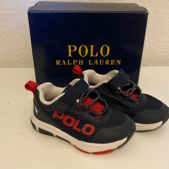 Polo by Ralph Lauren Kids Dark Blue and Red Sneakers - Picture 3 of 6
